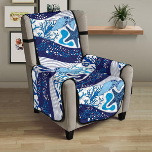 Whale Starfish Pattern Chair Cover Protector