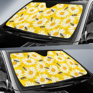 Bee Daisy Pattern Car Sun Shade