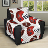 American Football Ball Red Helmet Pattern Recliner Cover Protector