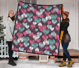 Decorative Heart Pattern Premium Quilt