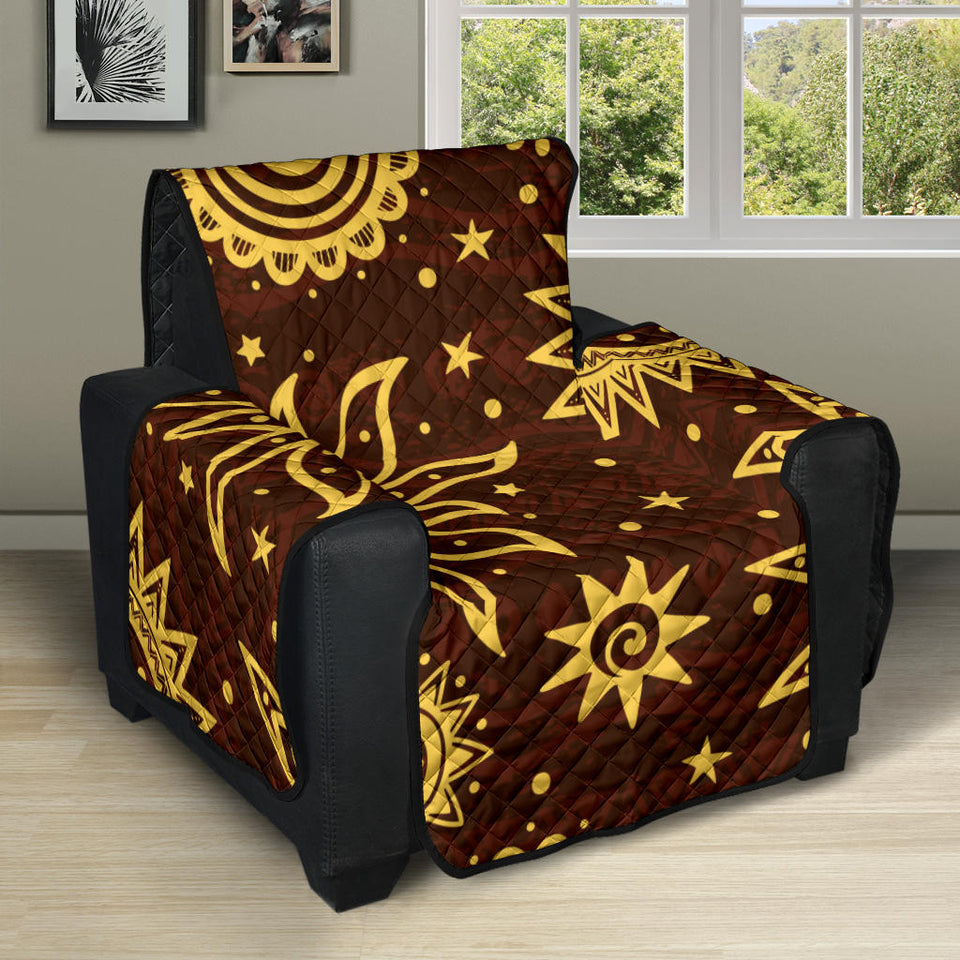 Hand Drawn Sun Pattern Recliner Cover Protector