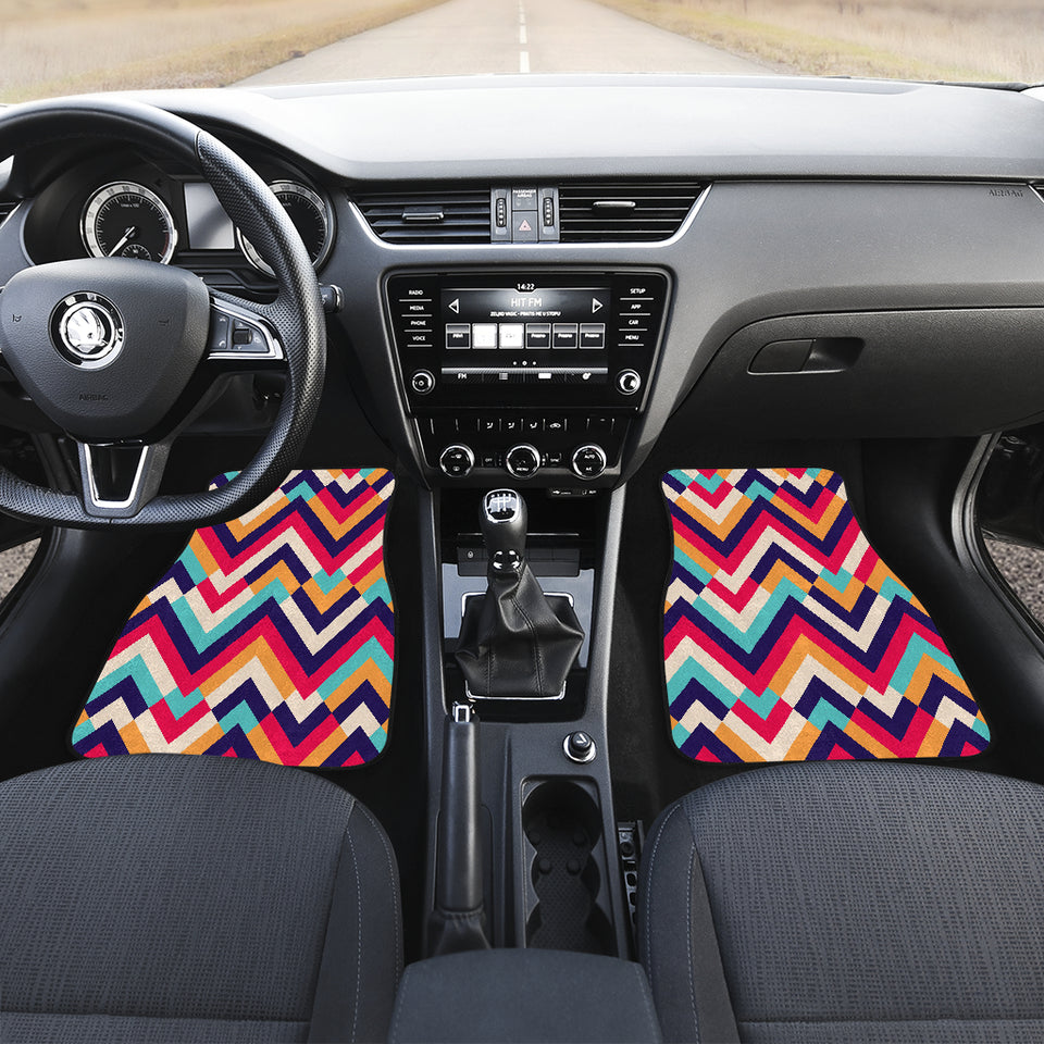 Zigzag Chevron Pattern Background Front and Back Car Mats