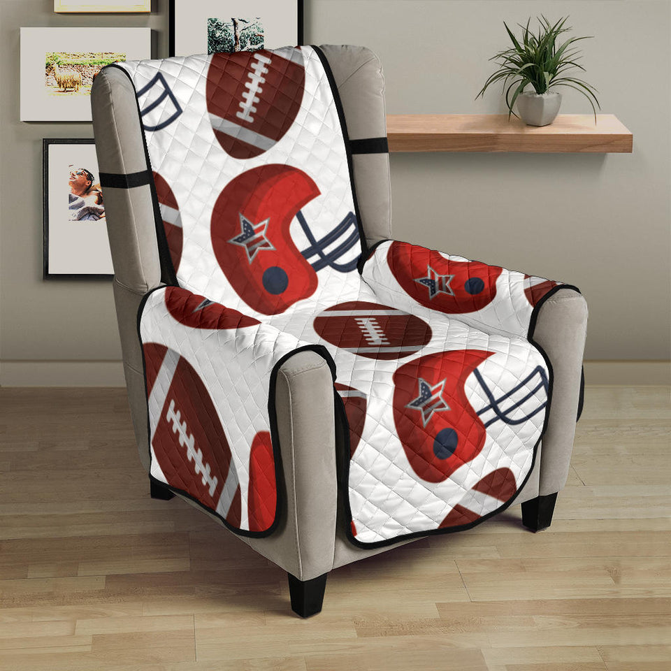 American Football Ball Red Helmet Pattern Chair Cover Protector