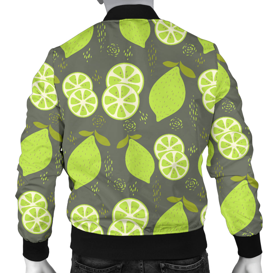 Lime Pattern Theme Men Bomber Jacket