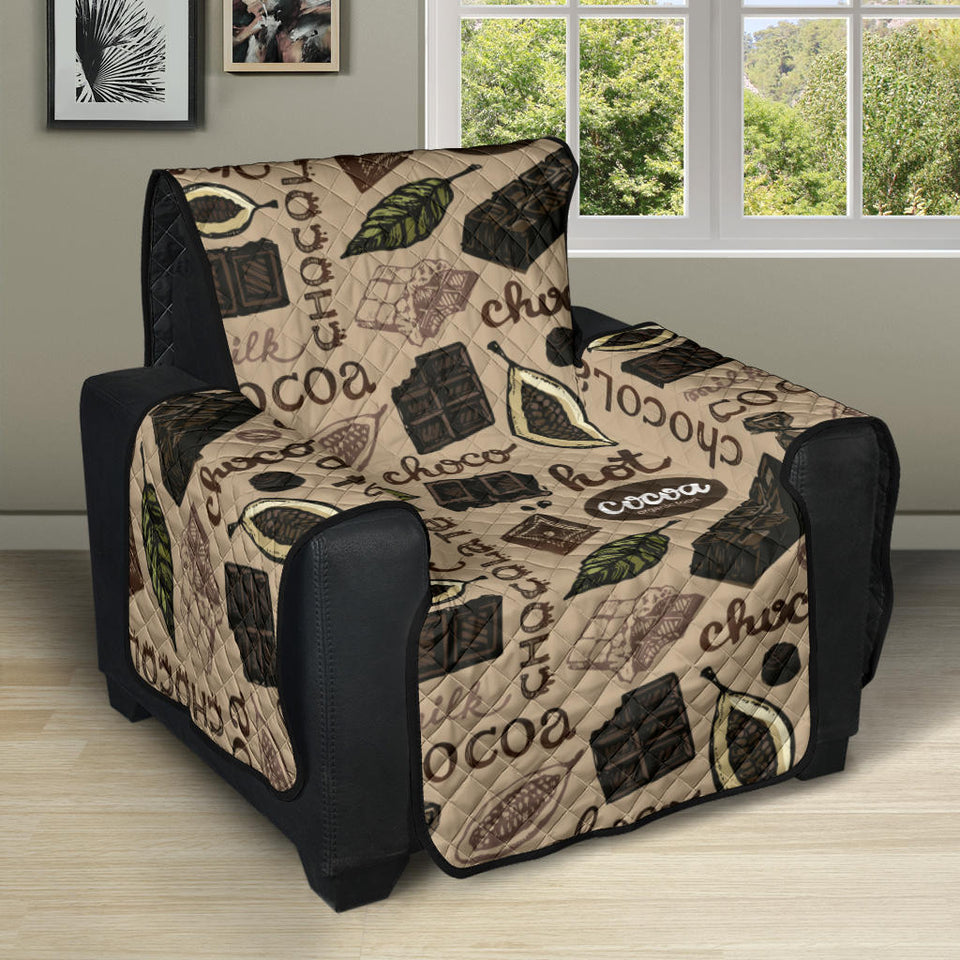 Cocoa Chocolate Pattern Recliner Cover Protector