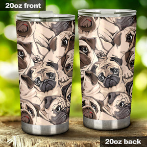 Pug Pattern Background Tumbler