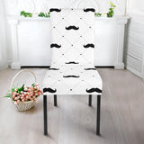 Mustache Beard Pattern Print Design 04 Dining Chair Slipcover