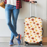 Red and Orange Maple Leaves Pattern Cabin Suitcases Luggages