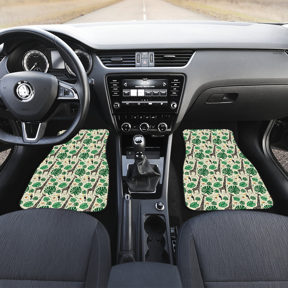 Giraffe Pattern Print Design 02 Front and Back Car Mats