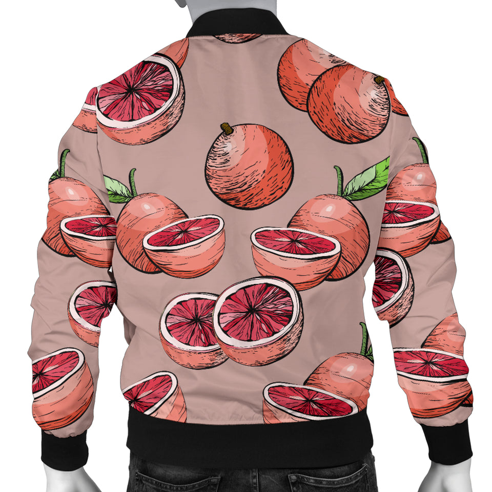 Grapefruit Pattern Background Men Bomber Jacket