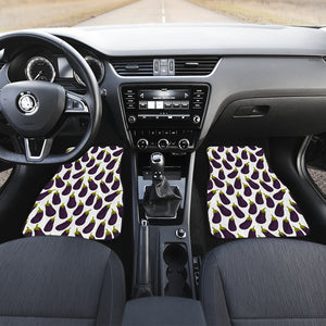 Eggplant Pattern Print Design 01 Front Car Mats