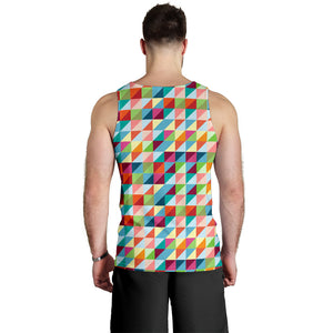 Rainbow Geometric Pattern Men Tank Top