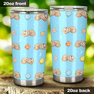 Sleep Sloth Pattern Tumbler