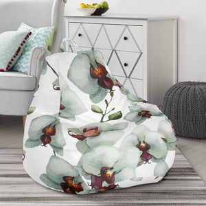 White Orchid Pattern Bean Bag Cover