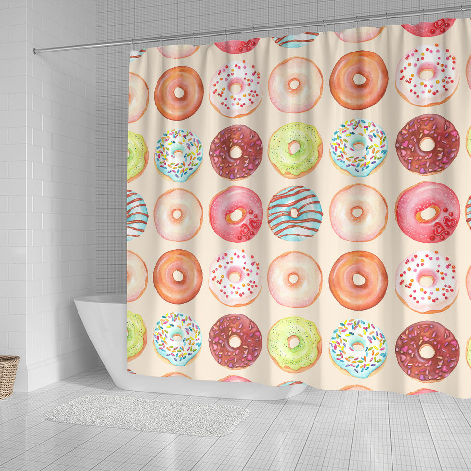 Donut Pattern Shower Curtain Fulfilled In US