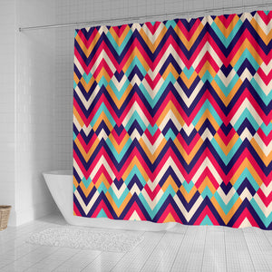Zigzag Chevron Pattern Background Shower Curtain Fulfilled In US