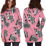 Zebra Head Pattern Women Hoodie Dress