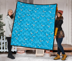 Seagull Pattern Print Design 05 Premium Quilt