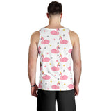 Pink Swan Pattern Men Tank Top