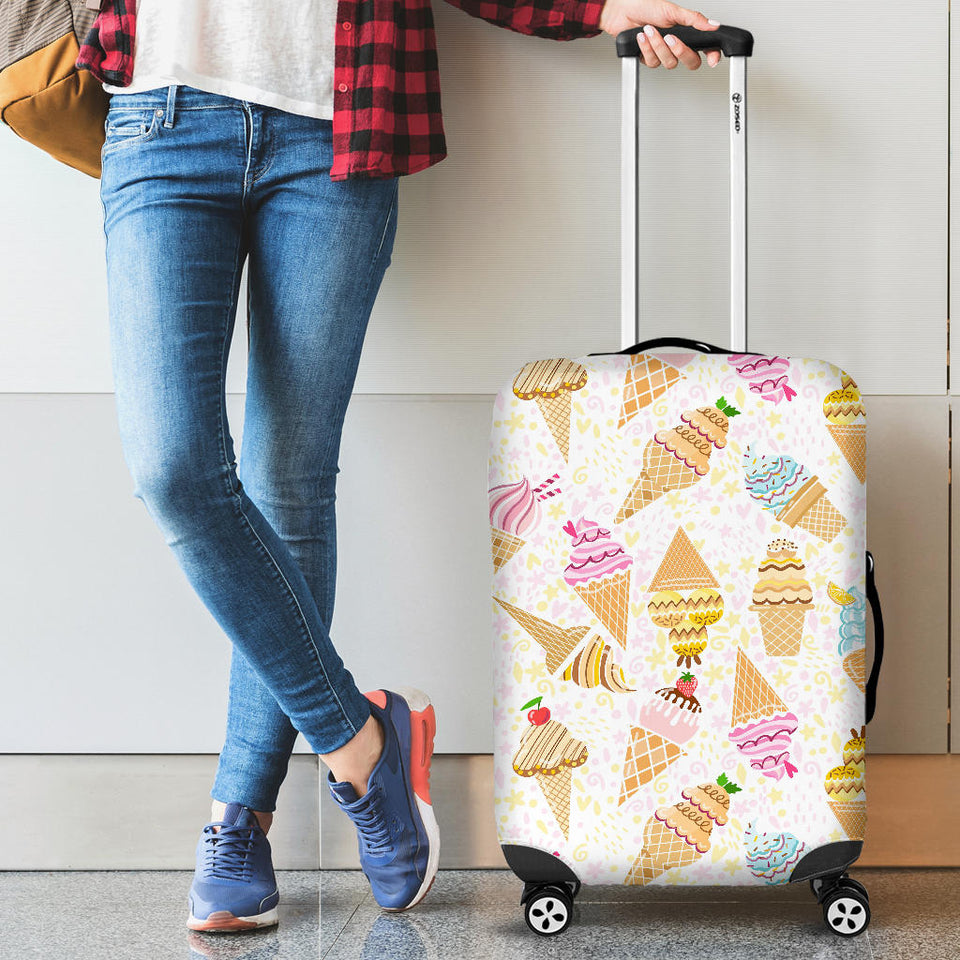 Ice Cream Cone Pattern Background Luggage Covers