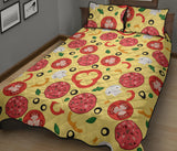 Pizza Tomato Salami Texture Pattern Quilt Bed Set