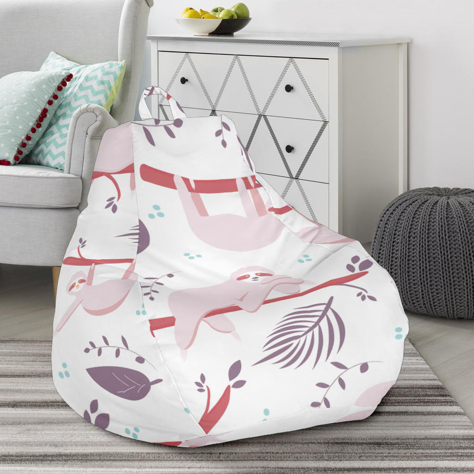 Sloth Leaves Pattern Bean Bag Cover