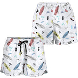 Surfboard Pattern Print Design 01 Women Shorts