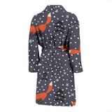 Fox Snow Winter Pattern Men Bathrobe