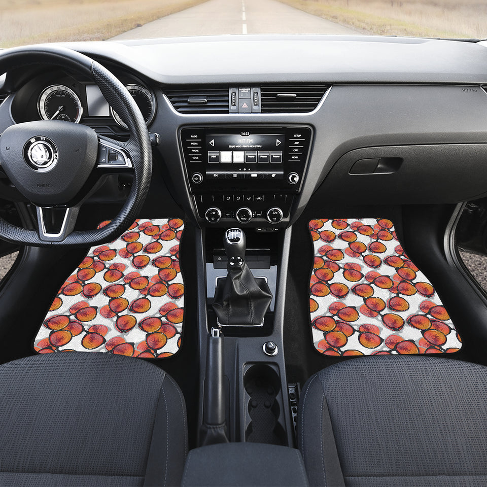 Sun Glasses Pattern Print Design 01 Front and Back Car Mats