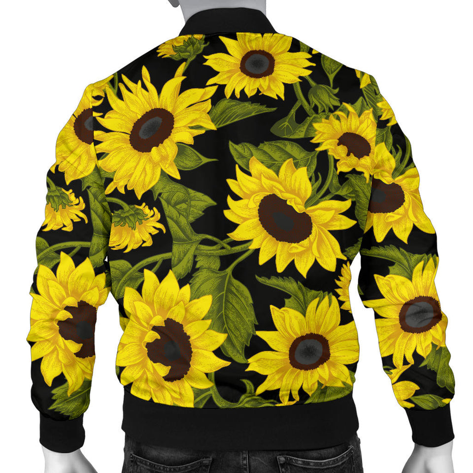 Sunflower Theme Pattern  Men Bomber Jacket