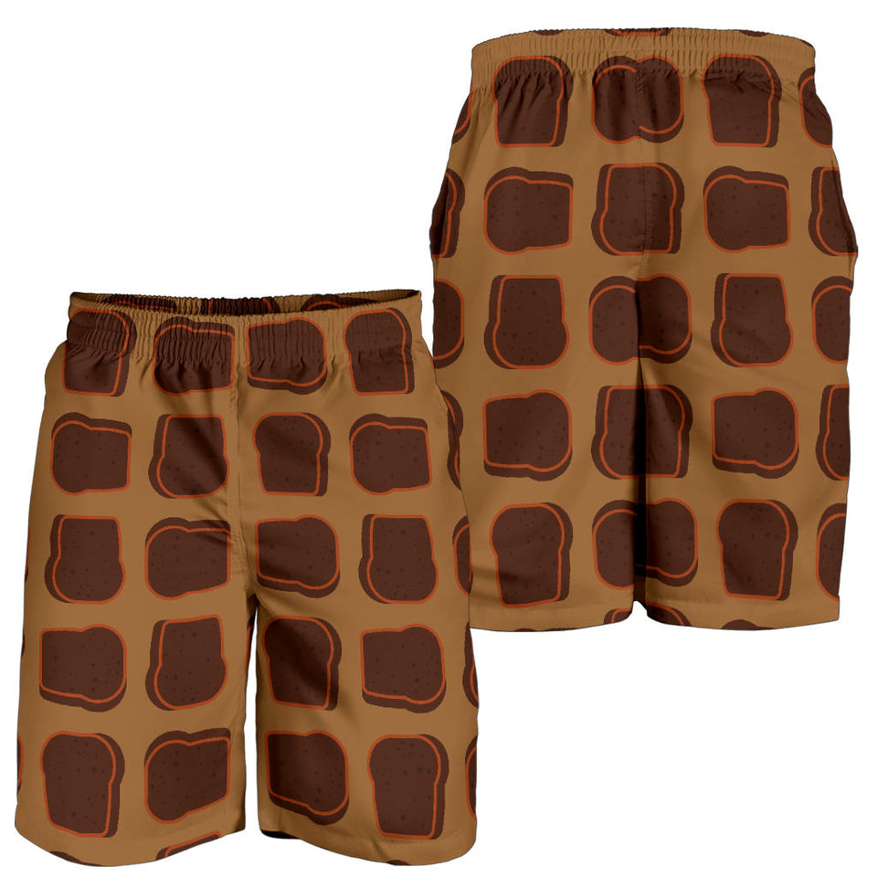 Bread Toast Pattern Print Design 04 Men Shorts