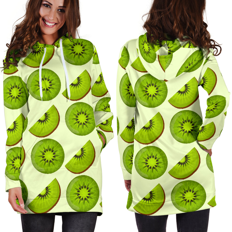 Kiwi Pattern Women Hoodie Dress