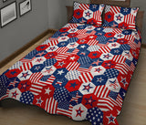 USA Star Hexagon Pattern Quilt Bed Set