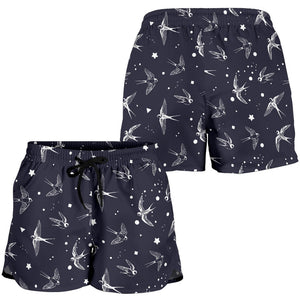 Swallow Pattern Print Design 02 Women Shorts