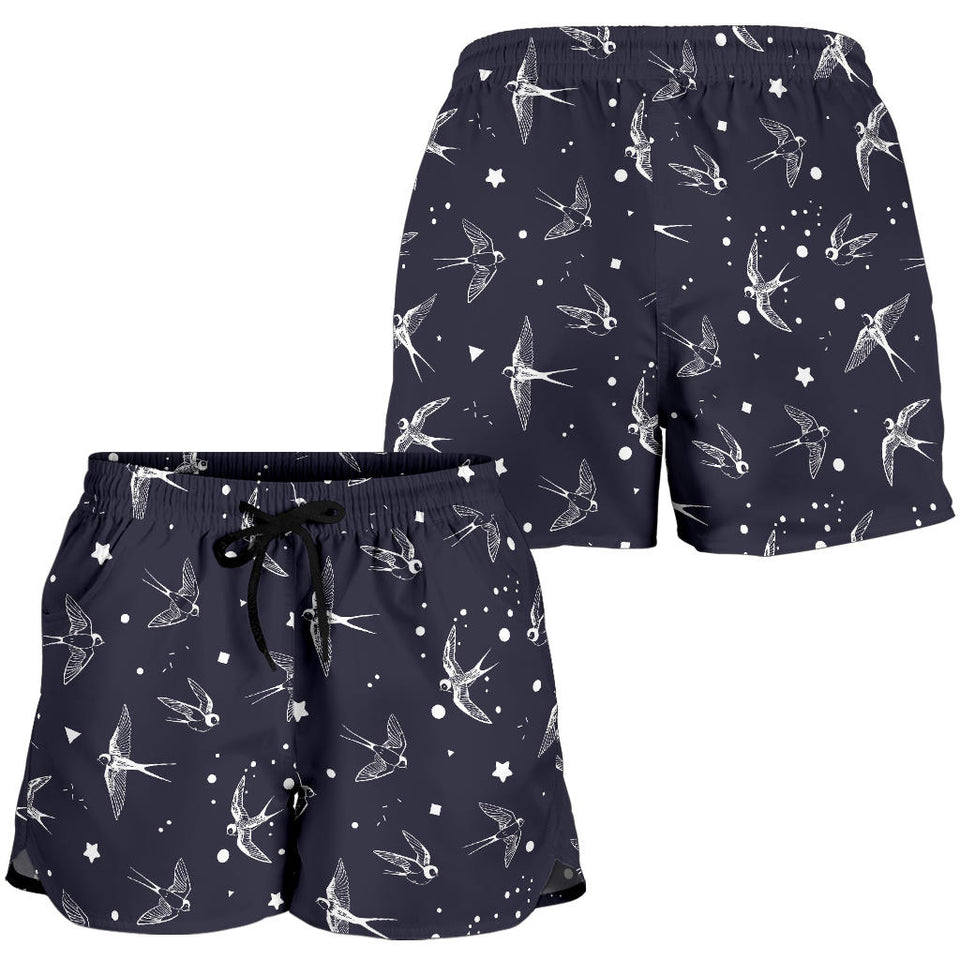 Swallow Pattern Print Design 02 Women Shorts