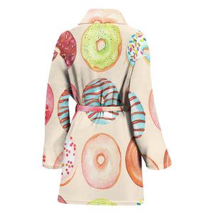 Donut Pattern Women Bathrobe