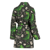 Dinosaur Pattern Women Bathrobe