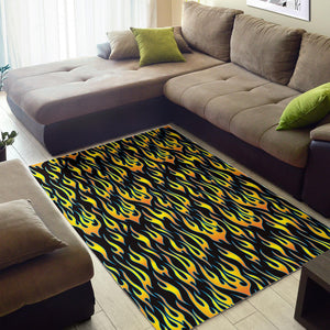 Flame Fire Pattern Background Area Rug