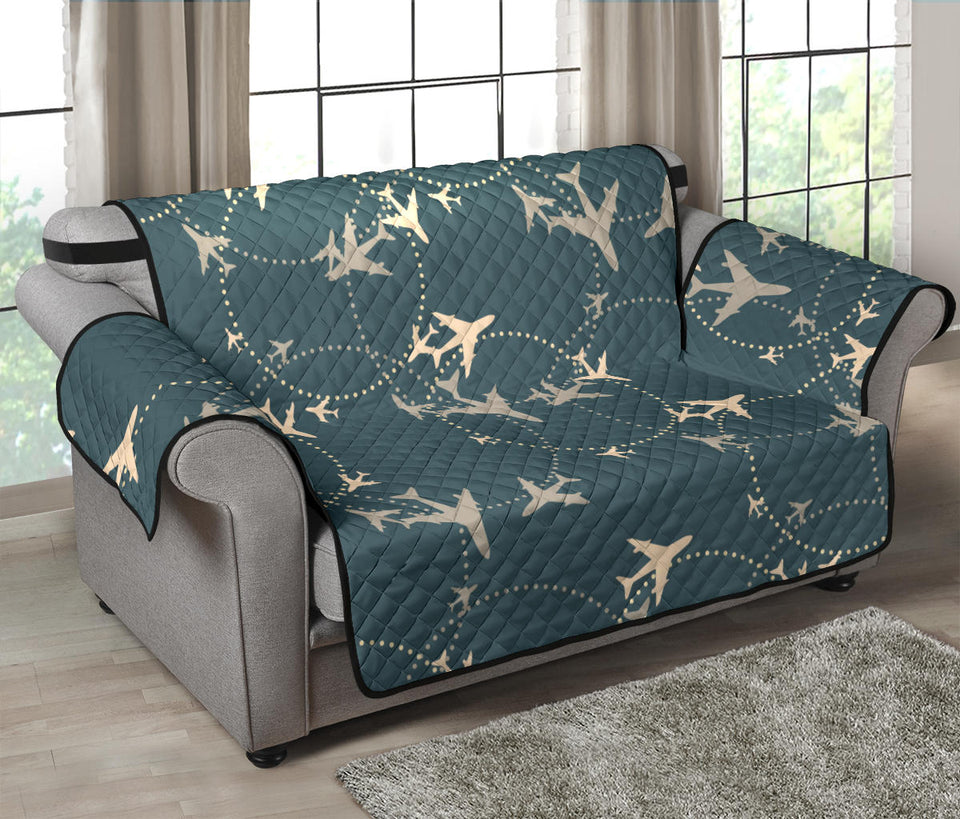 Airplane Circle Pattern Loveseat Couch Cover Protector