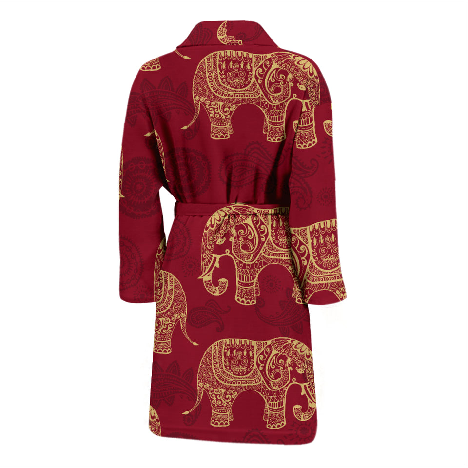 Elephant Tribal Pattern Men Bathrobe