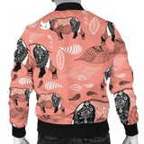 Rhino Tribal Pattern Men Bomber Jacket