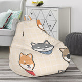 Shiba Inu Head Pattern Bean Bag Cover