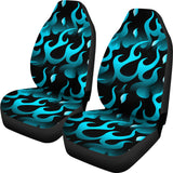 Blue Flame Fire Pattern Background Universal Fit Car Seat Covers