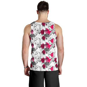 Horse Head Rose Pattern Men Tank Top