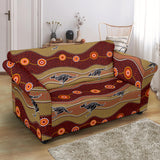Kangaroo Aboriginal Pattern Loveseat Couch Slipcover