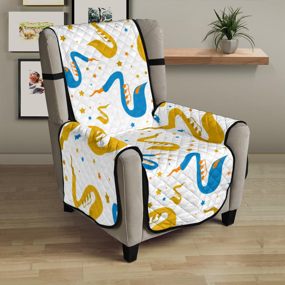 Saxophone Pattern Chair Cover Protector