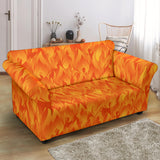 Red Flame Fire Pattern Loveseat Couch Slipcover