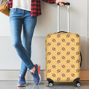 American Football Ball Pattern Yellow Background Luggage Covers