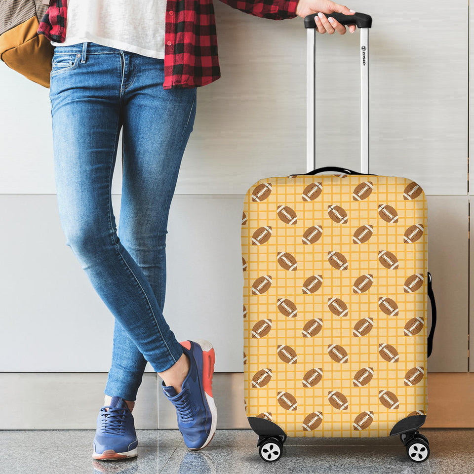 American Football Ball Pattern Yellow Background Luggage Covers