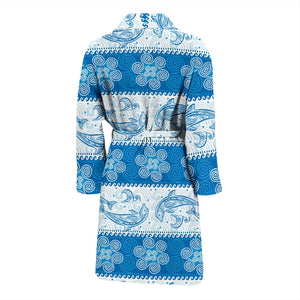 Dolphin Tribal Pattern Men Bathrobe